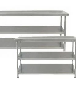 Parry 700mm Deep Stainless Steel Table 2 Undershelves Range