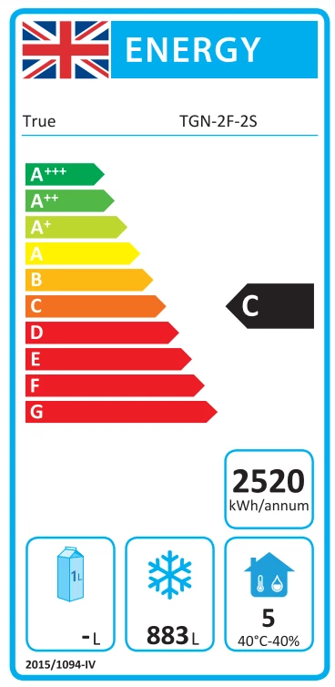 True TGN-2F-2S 1440 Ltr 2/1 GN Upright Foodservice Freezer Refrigeration 5 True TGN-2F-2S 1440 Ltr 2/1 GN Upright Foodservice Freezer Refrigeration