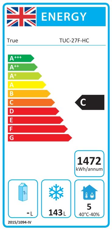True TUC-27F-HC 184 Ltr Undercounter Foodservice Freezer 5 True TUC-27F-HC 184 Ltr Undercounter Foodservice Freezer