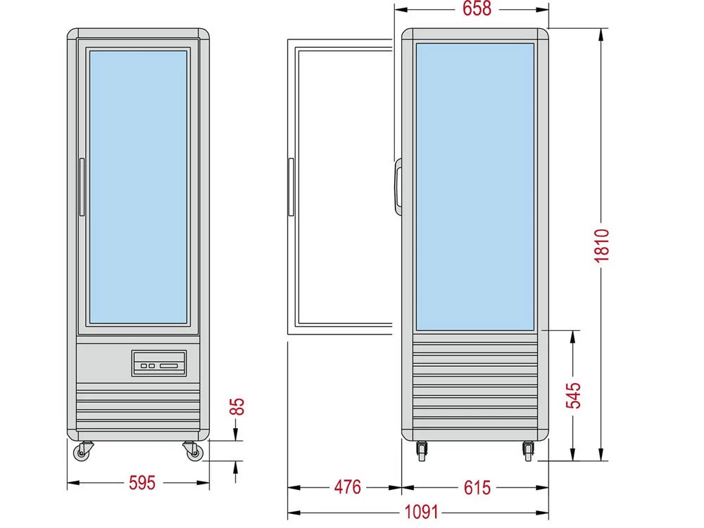 Tecfrigo CONTINENTAL 350Q 351 Ltr Single Door Glass Display 2 Tecfrigo CONTINENTAL 350Q 351 Ltr Single Door Glass Display