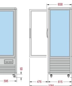 Refrigeration Tecfrigo CONTINENTAL 350R 352 Ltr Single Door Glass Display