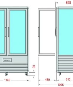 Refrigeration Tecfrigo CONTINENTAL 700G 700 Ltr Double Door Glass Display