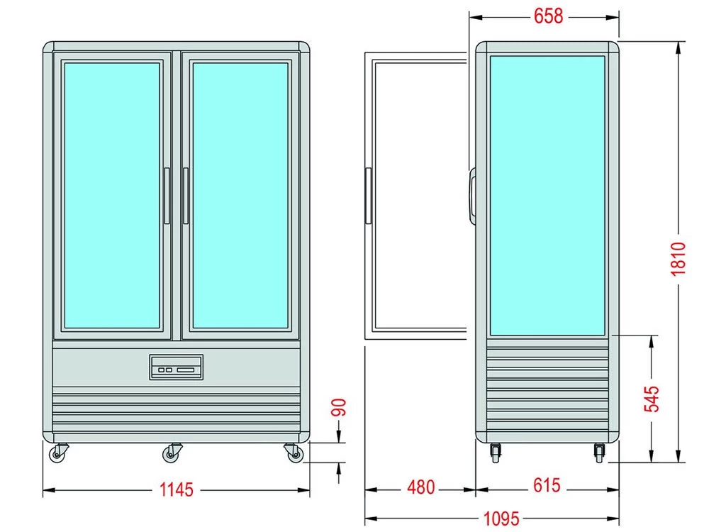 Refrigeration Tecfrigo CONTINENTAL 700G 700 Ltr Double Door Glass Display 2 Refrigeration Tecfrigo CONTINENTAL 700G 700 Ltr Double Door Glass Display