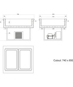 Tefcold CW2 69 Ltr Drop In Chilled Buffet Display Unit Food Servery & Display
