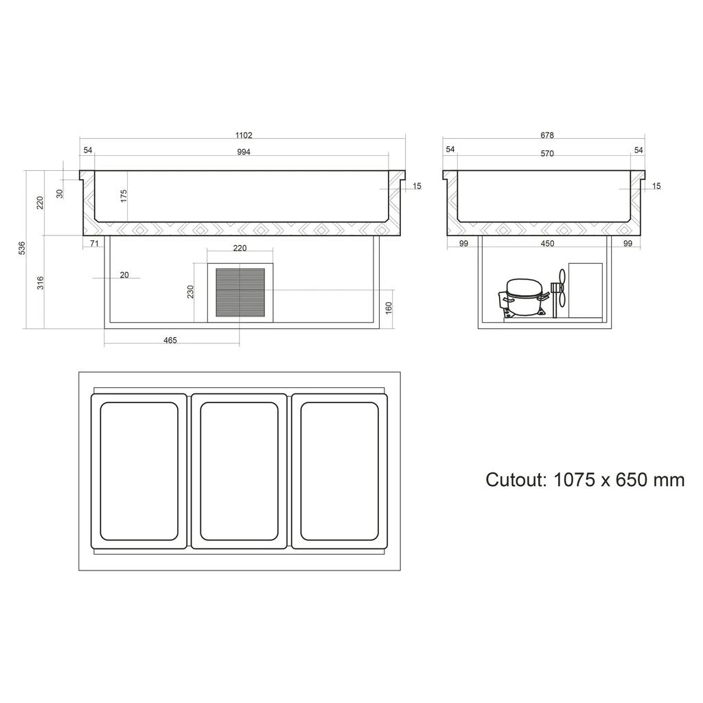 Food Servery & Display Tefcold CW3 104 Ltr Drop In Chilled Buffet Display Unit 3 Food Servery & Display Tefcold CW3 104 Ltr Drop In Chilled Buffet Display Unit