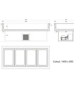 Tefcold CW4 139 Ltr Drop In Chilled Buffet Display Unit Food Servery & Display