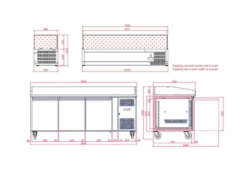 Refrigeration Tefcold PT1310 SS 370 Ltr Gastronorm Preparation Counter With Dough Drawers 3 Refrigeration Tefcold PT1310 SS 370 Ltr Gastronorm Preparation Counter With Dough Drawers