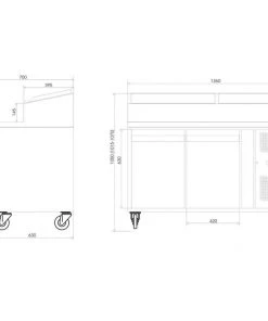 Tefcold SS7200 SS 320 Ltr Refrigerated Preparation Counter