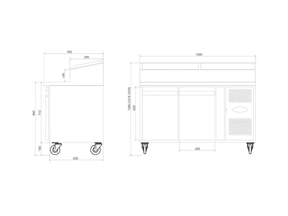 Tefcold SS7200 SS 320 Ltr Refrigerated Preparation Counter 2 Tefcold SS7200 SS 320 Ltr Refrigerated Preparation Counter