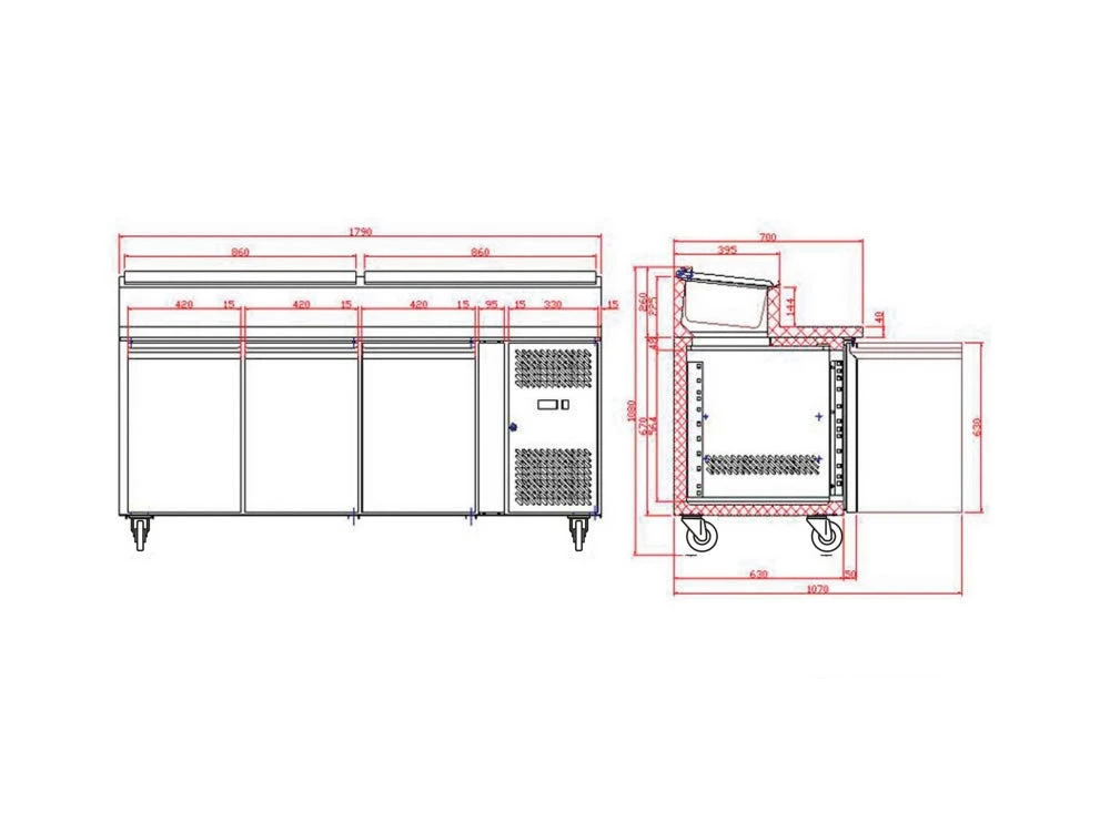 Tefcold SS7300 SS 429 Ltr Refrigerated Preparation Counter 2 Tefcold SS7300 SS 429 Ltr Refrigerated Preparation Counter