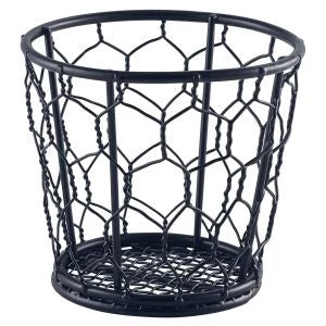 Genware WB10BK Black Wire Basket 10cm Dia Table Service 1 Genware WB10BK Black Wire Basket 10cm Dia Table Service