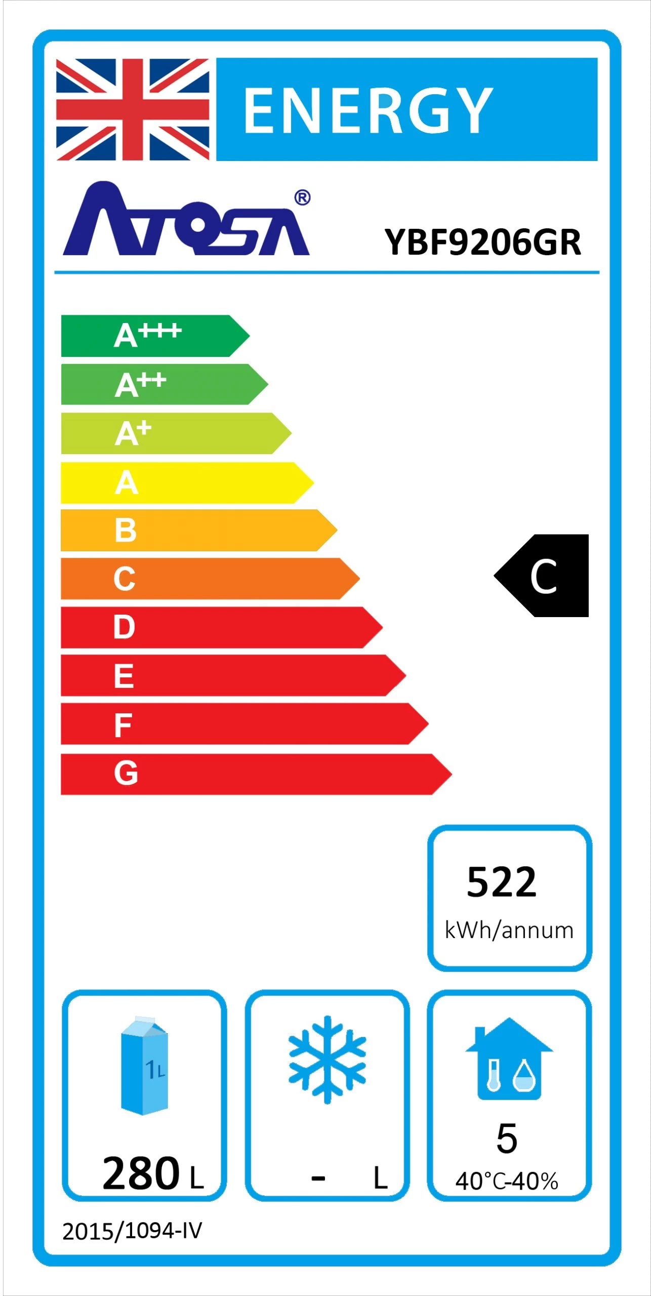 Atosa YBF9206GR Single Door Upright Fridge Refrigeration 2 Atosa YBF9206GR Single Door Upright Fridge Refrigeration