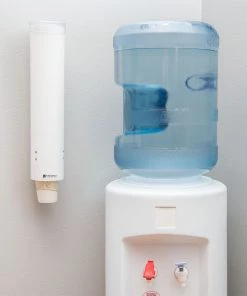 San Jamar 16" White Medium Water Cup Dispenser - 4-10oz/120-300ml Beverage Machines 8 San Jamar 16