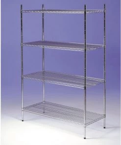 EAIS EZ Store 3 Tier Bright Chrome Wire Shelving - 1650mm High
