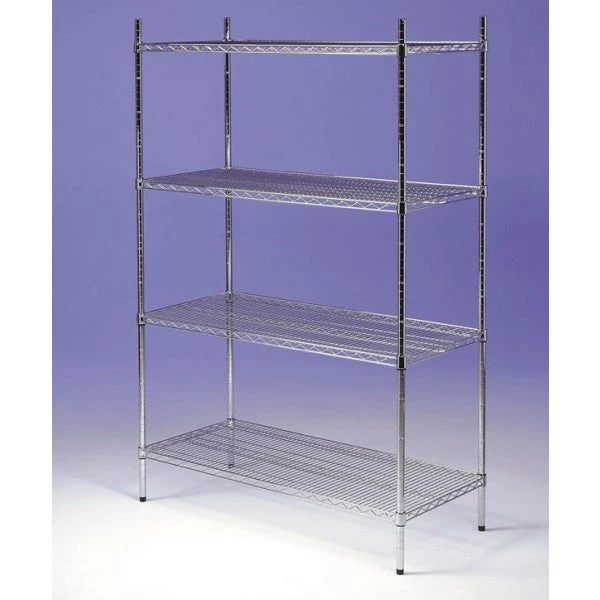 EAIS EZ Store 3 Tier Bright Chrome Wire Shelving - 1650mm High 1 EAIS EZ Store 3 Tier Bright Chrome Wire Shelving - 1650mm High