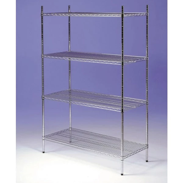 Sinks Tables And Storage EAIS EZ Store 4 Tier Bright Chrome Wire Shelving - 1800mm High 1 Sinks Tables And Storage EAIS EZ Store 4 Tier Bright Chrome Wire Shelving - 1800mm High