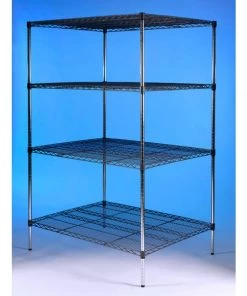 Sinks Tables And Storage EAIS EZ Store 4 Tier Wide Boy Nylon Coated Wire Shelving - 1800mm High