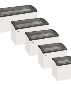Elcold Focus Range Sliding Curved Glass Lid Chest Freezer