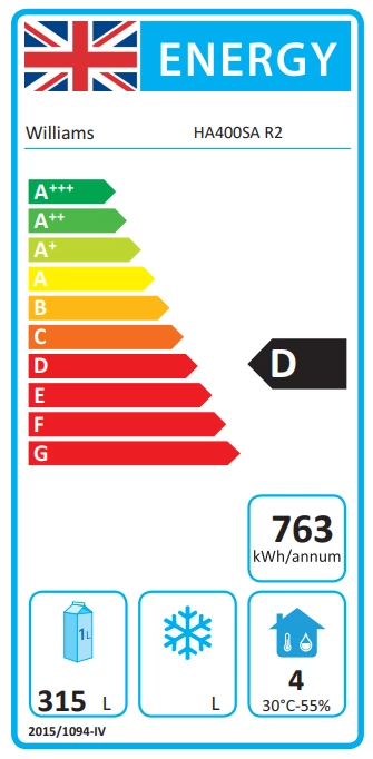 Refrigeration Williams HA400-SA Single Door Slimline Upright Refrigerator 2 Refrigeration Williams HA400-SA Single Door Slimline Upright Refrigerator