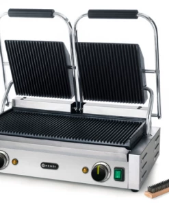 Hendi Double Ribbed Contact Grill Restaurant Equipment