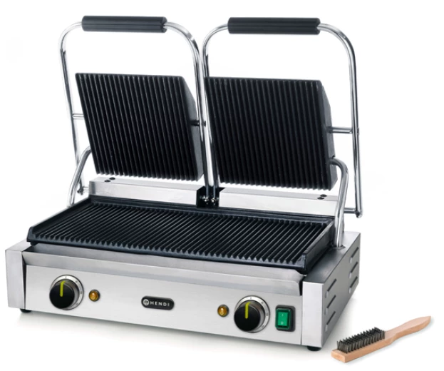 Hendi Double Ribbed Contact Grill Restaurant Equipment 1 Hendi Double Ribbed Contact Grill Restaurant Equipment