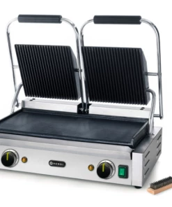 Hendi Double Ribbed Top Contact Grill