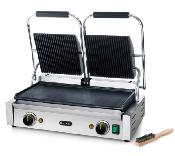 Hendi Double Ribbed Top Contact Grill 1 Hendi Double Ribbed Top Contact Grill