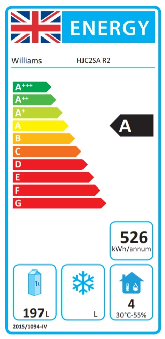 Williams Two Door Refrigerated Counter HJC2-SA 2 Williams Two Door Refrigerated Counter HJC2-SA