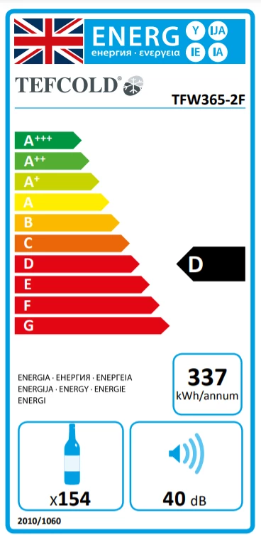 Refrigeration Tefcold TFW365-2 370 Ltr Dual Temperature Wine Cooler 2 Refrigeration Tefcold TFW365-2 370 Ltr Dual Temperature Wine Cooler